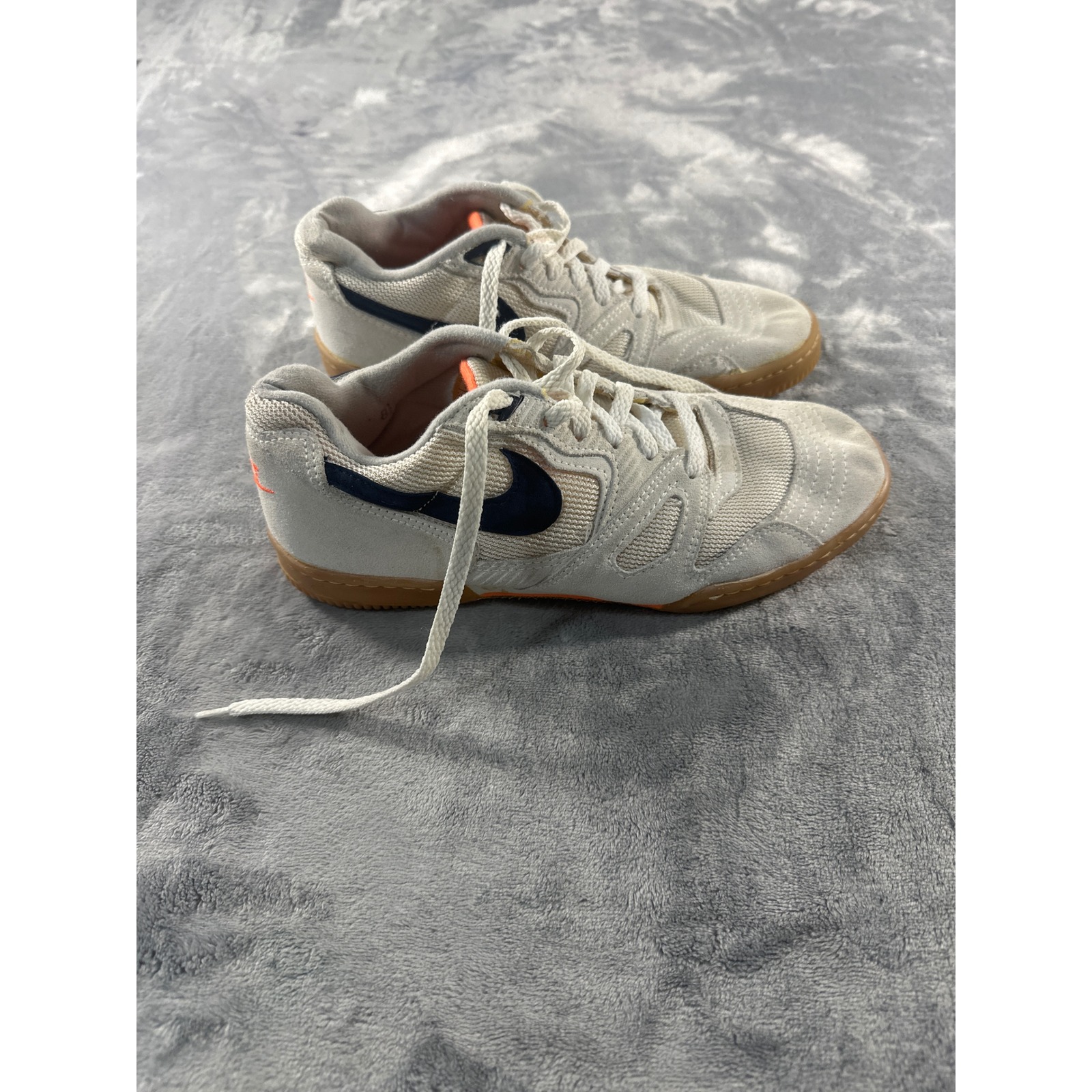 Nike Sb Alleyoop White Navy Orange Gum Sole Skate Shoes Sneakers